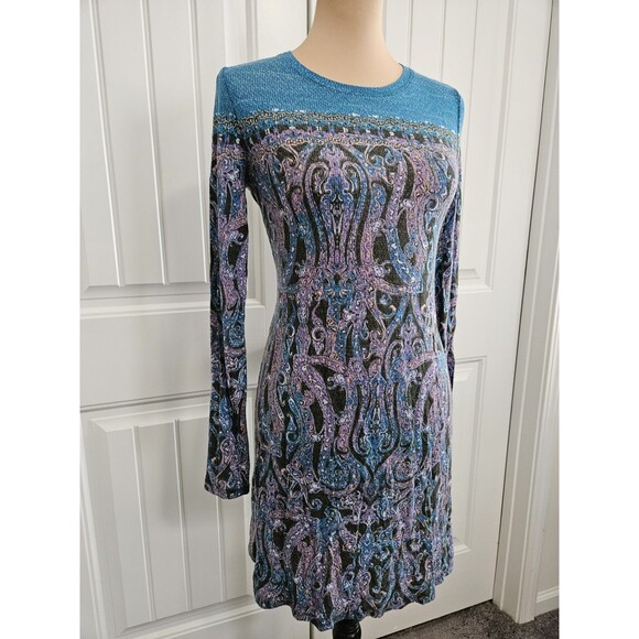 NEW BCBGMAXAZRIA ELM COMBO JEANNA BAROQUE PAISLEY Sheath DRESS SIZE XS - Picture 1 of 8